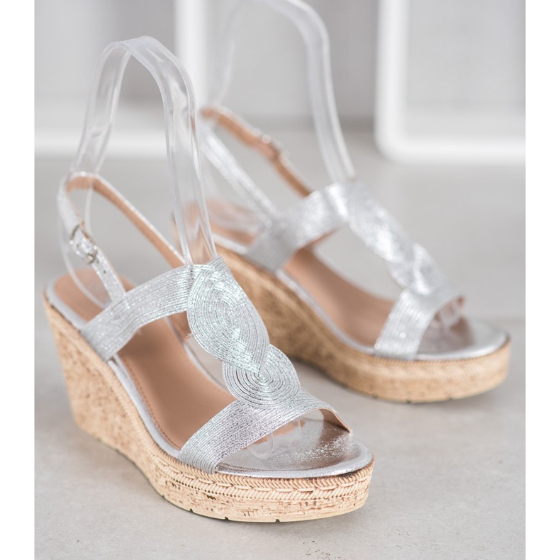 Renda Elegante Keilsandalen grau 1