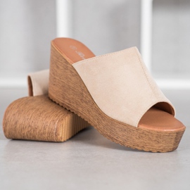 Renda Hochhackige Sandalen braun 2