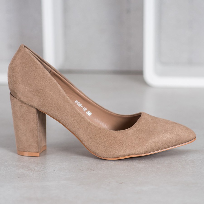 SHELOVET High Heels aus Wildleder mehrfarbig khaki 2