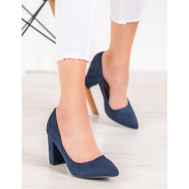 SHELOVET High Heels aus Wildleder marineblau blau 1