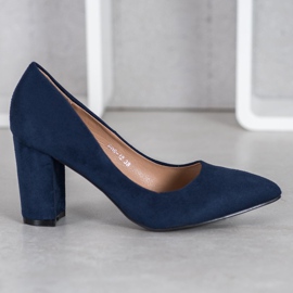 SHELOVET High Heels aus Wildleder navy blau blau 2