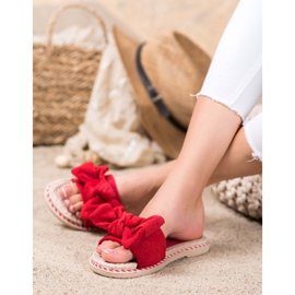 Anesia Paris Stilvolle Hausschuhe aus Wildleder rot 1