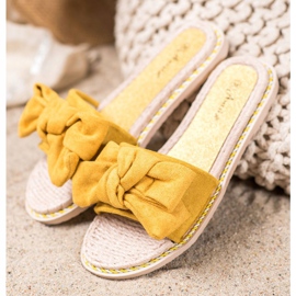 Anesia Paris Stilvolle Hausschuhe aus Wildleder gelb 1