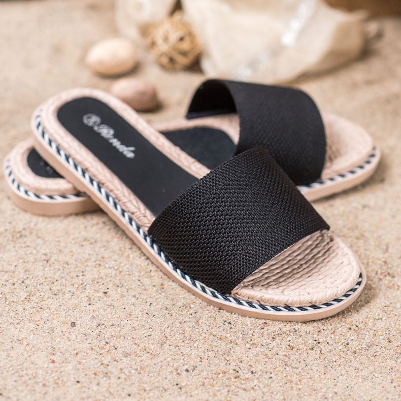 Renda Textile schwarze Hausschuhe 1