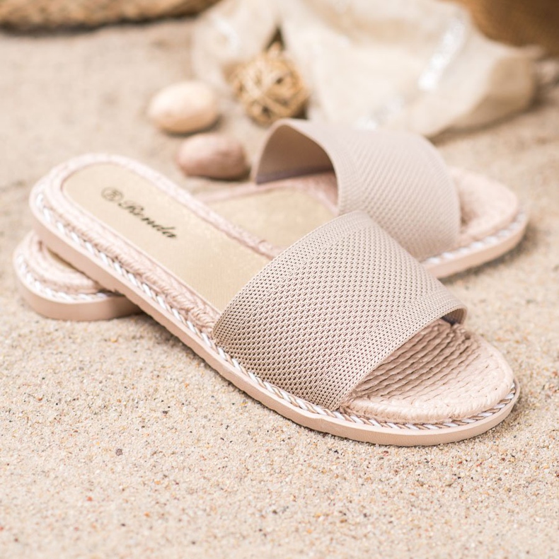 Renda Textilbeige Hausschuhe 1