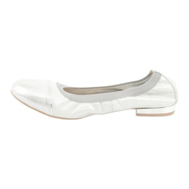 Gamis Bequeme silberne Lederballerinas grau 1