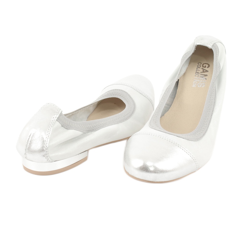 Gamis Bequeme silberne Lederballerinas grau 2