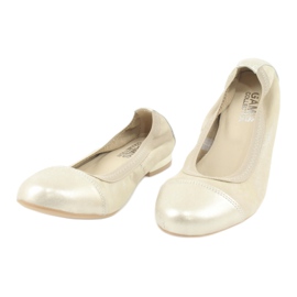 Gamis Bequeme Ballerinas aus goldfarbenem Leder golden 2