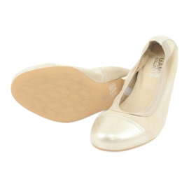 Gamis Bequeme Ballerinas aus goldfarbenem Leder golden 3