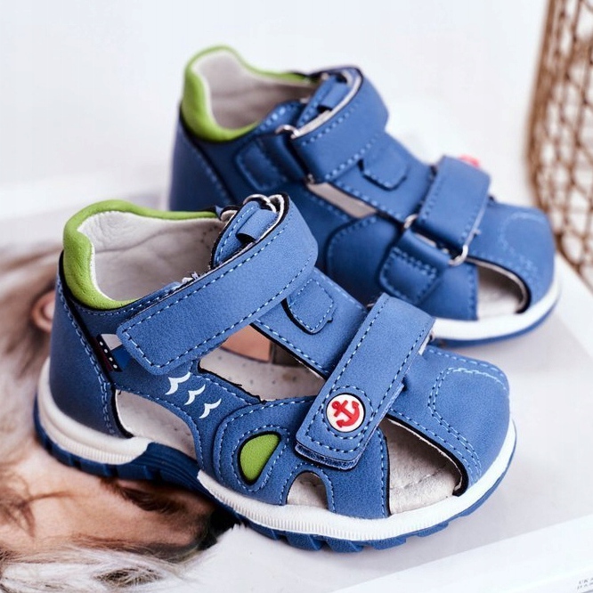 Apawwa Kindersandalen mit Klettverschluss Blau Nubira 1