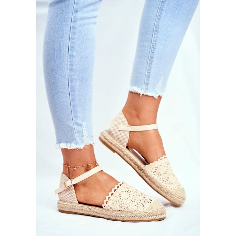 Damen Espadrilles auf Beige Plateau Vienna 2