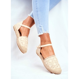 Damen Espadrilles auf Beige Plateau Vienna 3