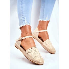 Damen Espadrilles auf Beige Plateau Vienna 4