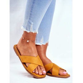 Damen Hausschuhe, Streifen, Gelb Philippinen 1