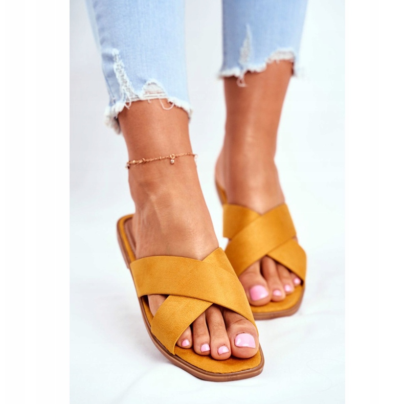 Damen Hausschuhe, Streifen, Gelb Philippinen 2