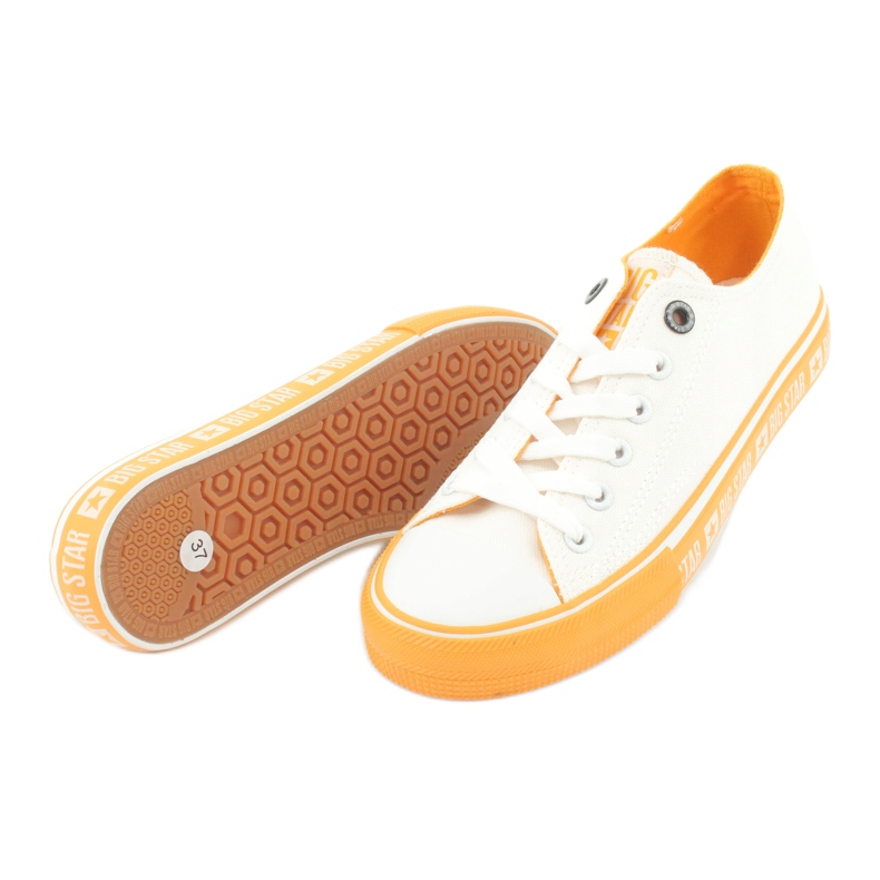 Big Star FF274234 Sneakers mit gelber Sohle, weiß 4