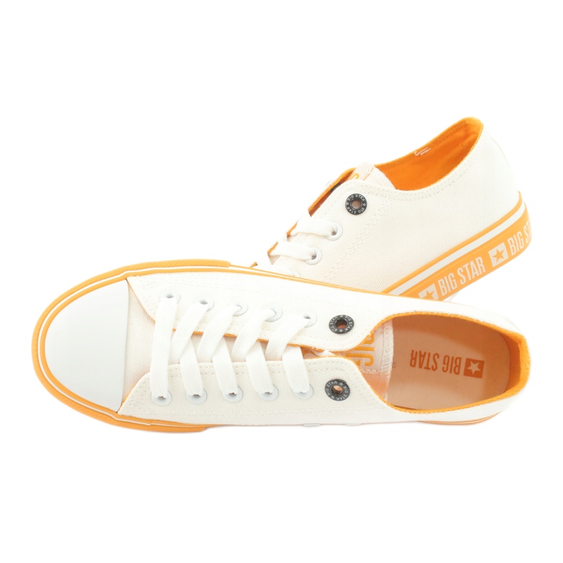 Big Star FF274234 Sneakers mit gelber Sohle, weiß 5