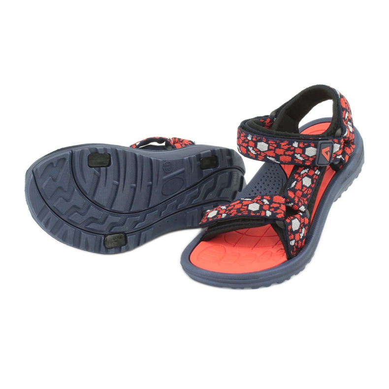 American Club Sandalen 8122 Schaumeinlage navy blau orange 3