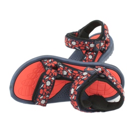 American Club Sandalen 8122 Schaumeinlage navy blau orange 4
