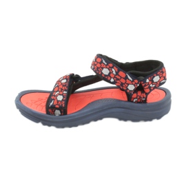 American Club Sandalen 8122 Schaumeinlage marineblau orange 1