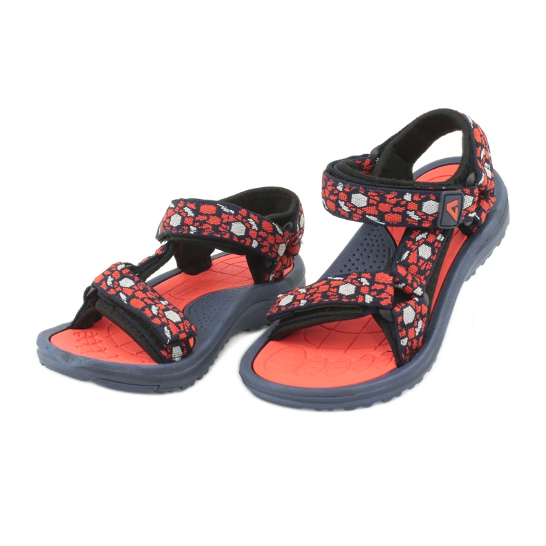 American Club Sandalen 8122 Schaumeinlage navy blau orange 2