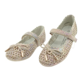 S.Barski Durchbrochene Ballerinas mit Klettverschluss Barski Remtro braun mehrfarbig 3