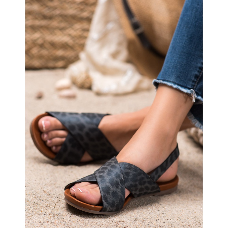 Kylie Gepunktete Sandalen schwarz 1