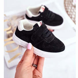 Apawwa Kinder Sneaker Wildleder Klett Schwarz Trelmo ['schwarz'] 1