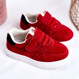 Apawwa Kinder Sneaker Wildleder Klett Rot Trelmo 2