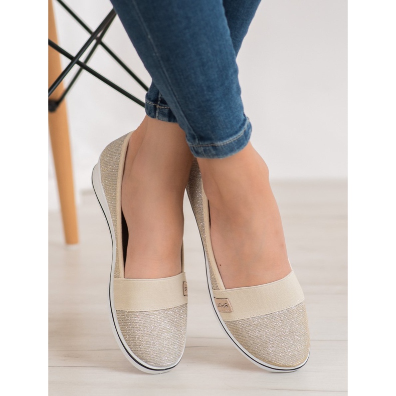 SDS Slip-On Ballerinas mit Glitzer gelb 1