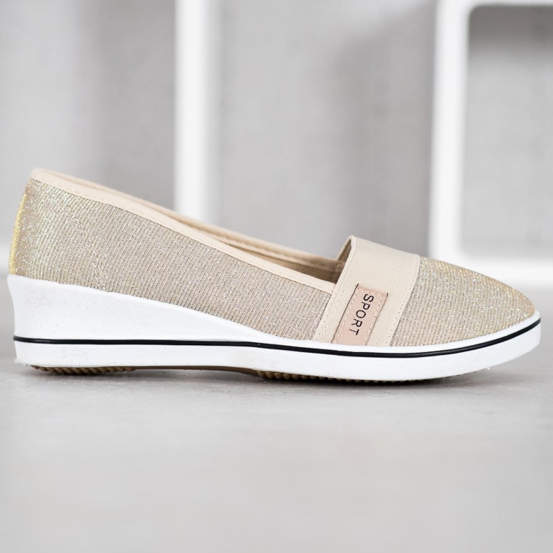 SDS Slip-On Ballerinas mit Glitzer gelb 2