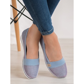 SDS Slip-On Ballerinas mit Glitzer blau 1