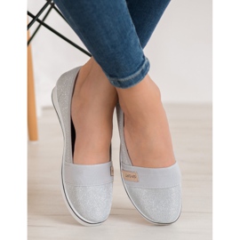 SDS Slip-On Ballerinas mit Glitzer grau 1