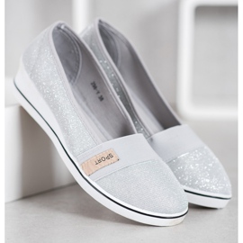 SDS Slip-On Ballerinas mit Glitzer grau 2
