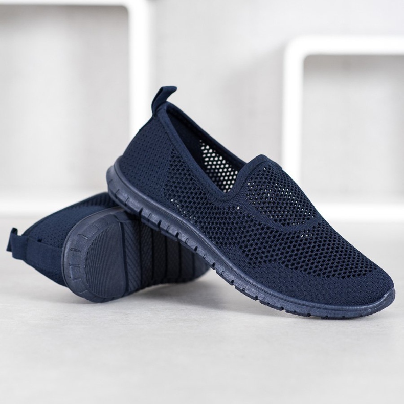 Bona Durchbrochene Slipons marineblau blau 1
