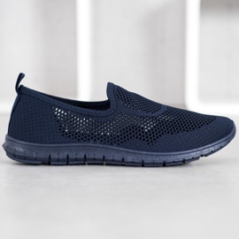 Bona Durchbrochene Slipons marineblau blau 2