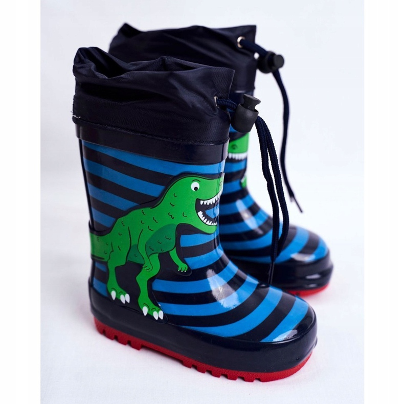 Apawwa Kinder-Gummigaloschen Marineblau Dinosaurier Mordeso grün 1