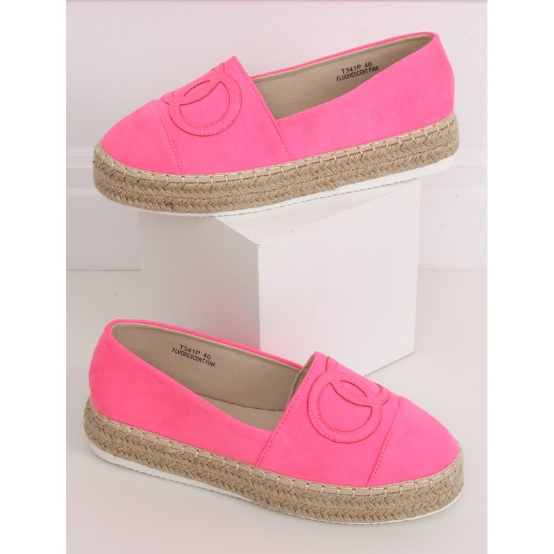 Neon Damen Espadrilles T341P Fluorescent Pink rosa 2