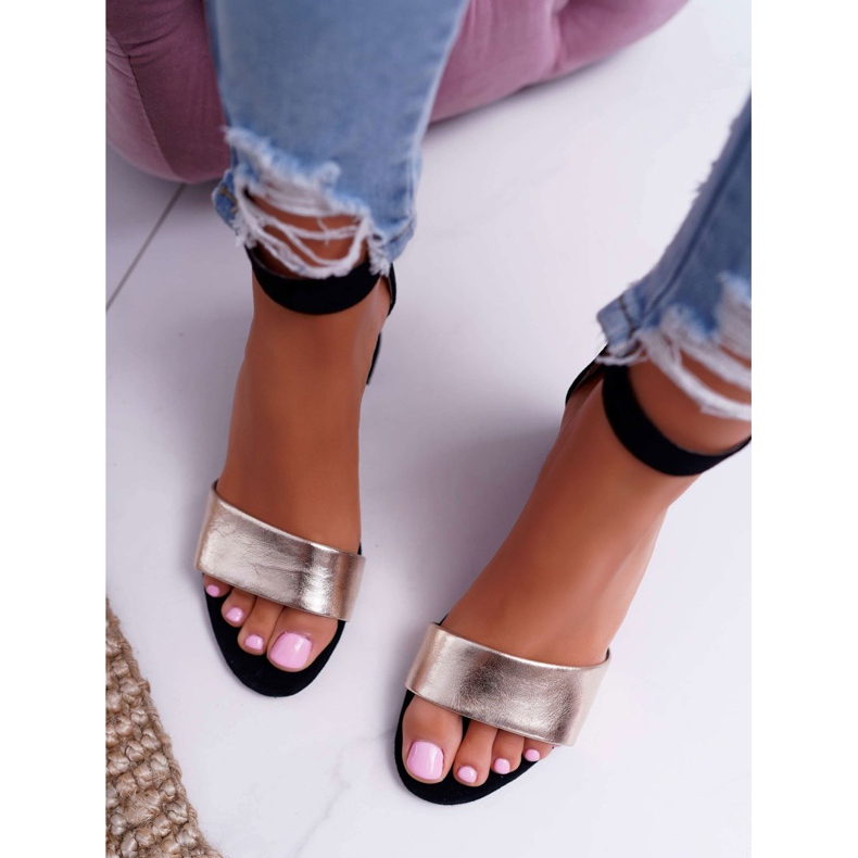 Damen Sandalen Maciejka Leder Wildleder Schwarz 04141-25 / 00-5 gelb 3