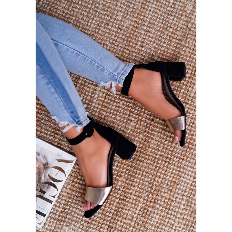 Damen Sandalen Maciejka Leder Wildleder Schwarz 04141-25 / 00-5 gelb 4