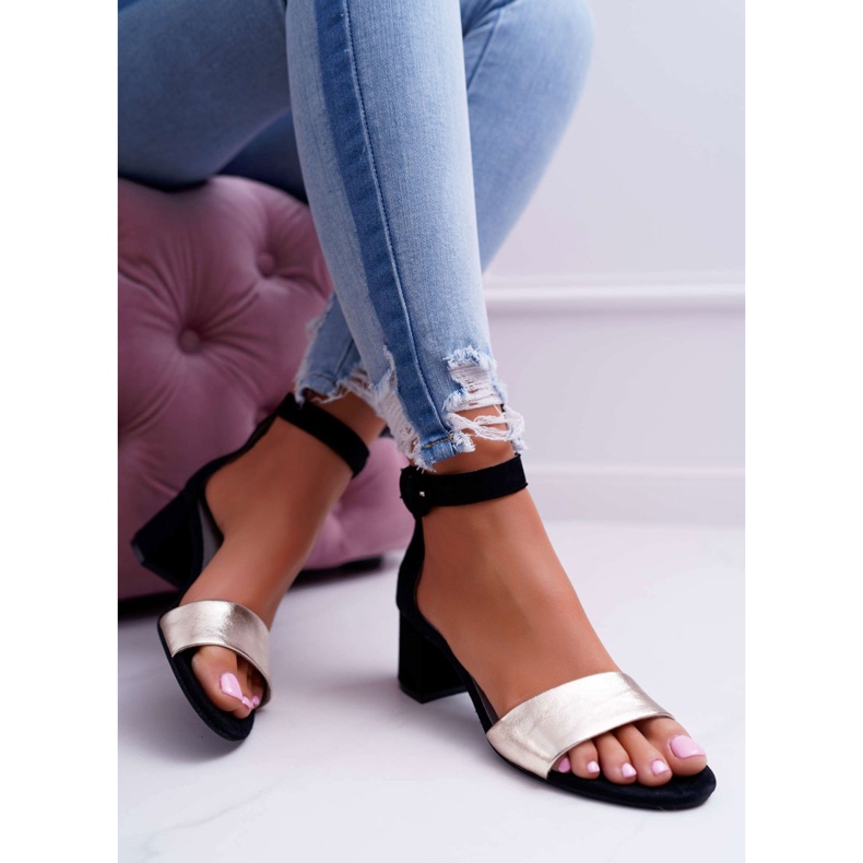 Damen Sandalen Maciejka Leder Wildleder Schwarz 04141-25 / 00-5 gelb 2