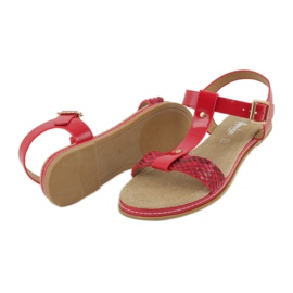 American Club American 052 Sandalen mit Ledereinsatz rot 4