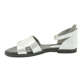 M.Daszyński Silberne Sandalen mit Absatz Daszyński MR1848-17 schwarz grau 1