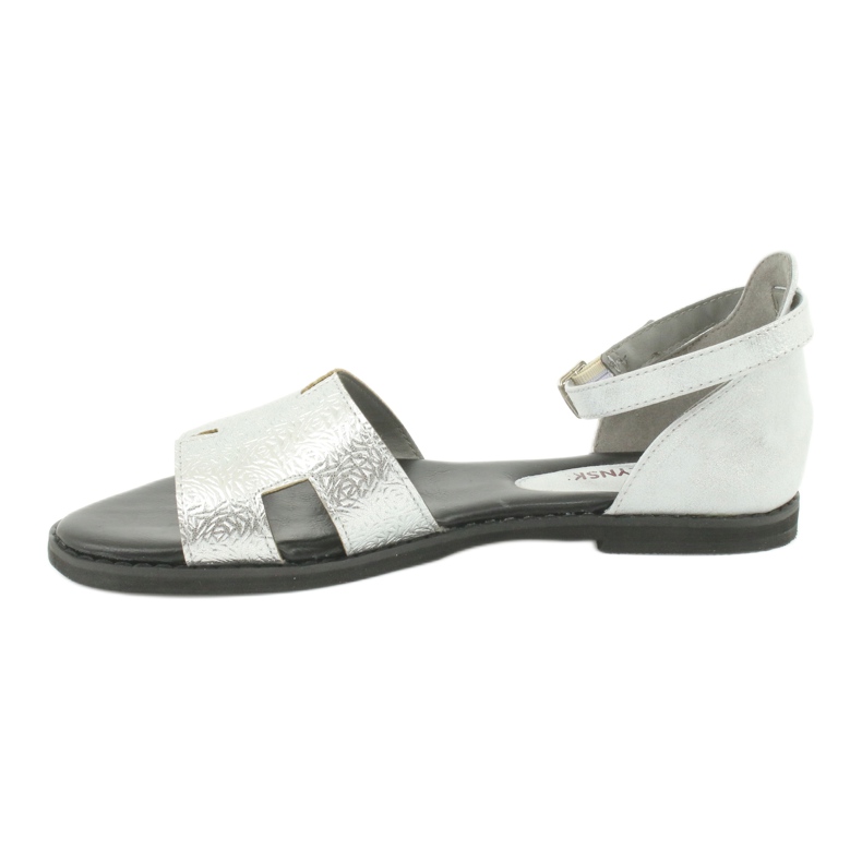 M.Daszyński Silberne Sandalen mit Absatz Daszyński MR1848-17 schwarz grau 1