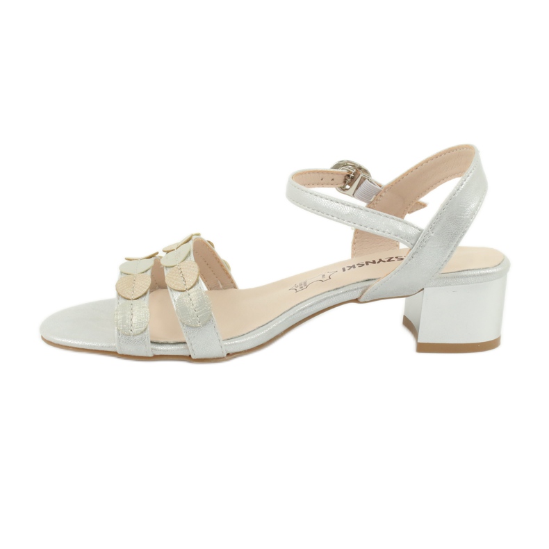 M.Daszyński Damen Sandalen Streifen Daszyński SA177-4 grau 1