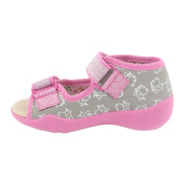 Befado gelbe Kinderschuhe 342P006 rosa grau 1