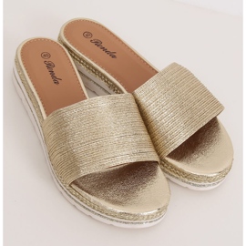 Goldene goldene Damenpantoffeln 222-32 Gold 1