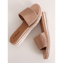 Champagner Damenpantoffeln 222-32 Champagner golden 1