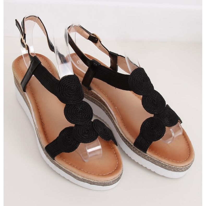 Schwarze Damensandalen L6628 Schwarz 1