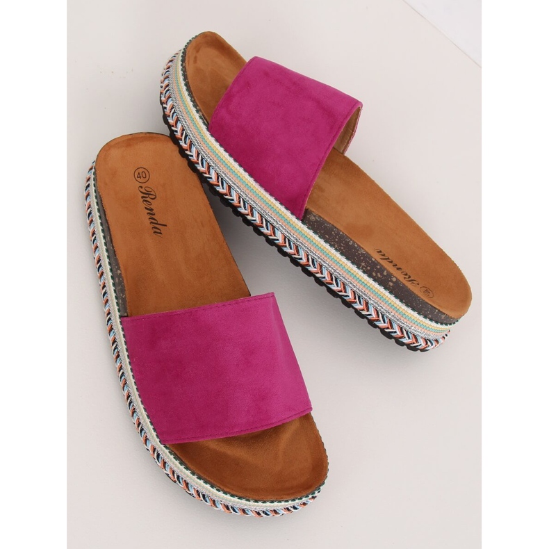 Violette Damenhausschuhe BQ-50 Rose Red lila 1